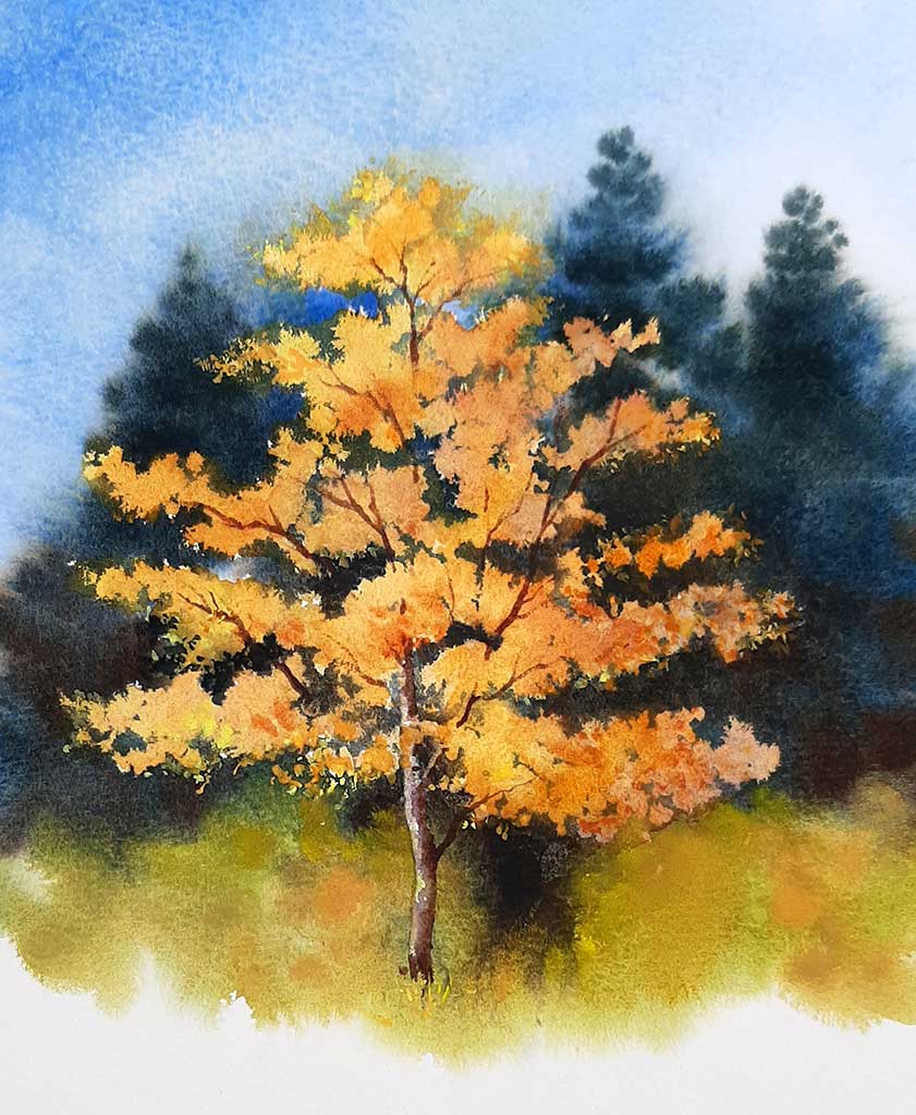 fall trees painting