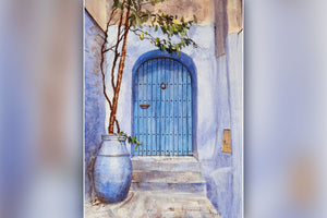 Blue Door in Chefchaouen, Morocco